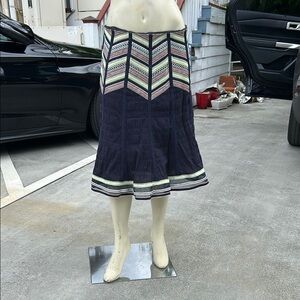 SRP $375 Chevron print ribbon lined skirt